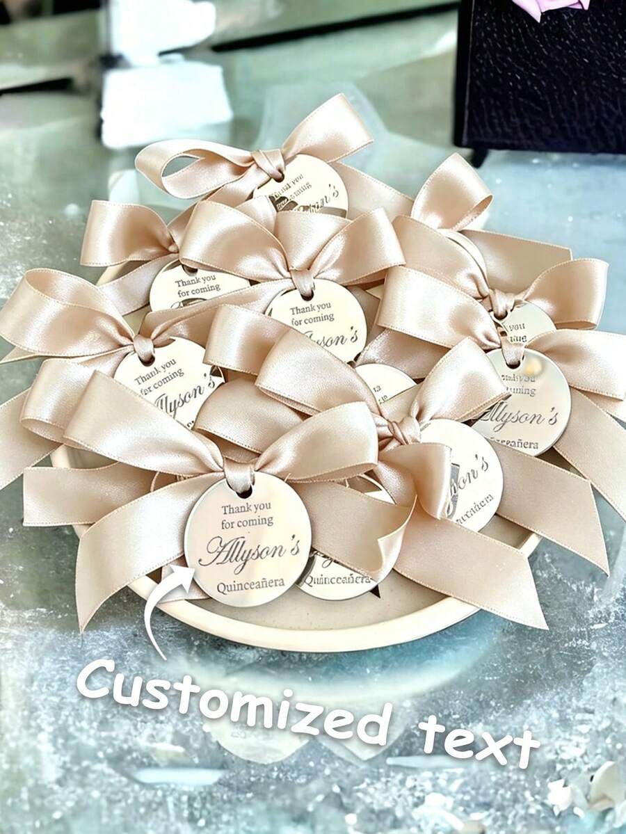 50/20/10/5/1pc Customized Silver Acrylic Text Tags, Special Wedding Invitations, Party Favors Tags, Name Tags, Unique Gifts, Commemorative Plaques, Holiday Birthday Party, Seat Cards, Silver Acrylic Mirror Labels Wedding Name Tags, Thank You Tags, Save The Date Tags, Valentine's Day Tags, Reception Tokens, Luxury Labels - Silver - View 1