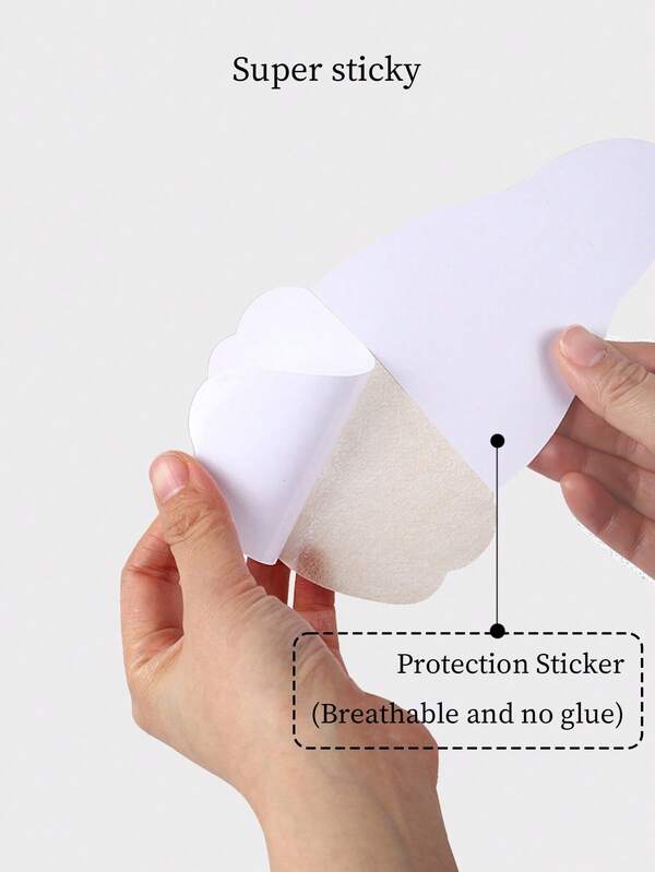 10pcs Plus Size Women's Disposable Non-Woven Fabric Nipple Covers, Large Size Seamless Invisible Gourd-Shaped Breast Pads