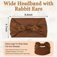 Women's Bow-Knot Rabbit Ear Headband (1-Pack/3 Packs) - Bohemian-Style Wide Headband With A Cute Rabbit-Ear Bow. - Multicolor - View 7