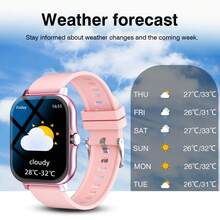 1.83-Inch Full Touch Screen, This Popular Smartwatch Suitable For Men And Women Features: Call Answering, Message Notifications, Music Control, Remote Camera, Pedometer, Calorie Tracking, Multiple Sports Modes, Alarm, Call And Message Notifications, Compatible With Android And IOS Systems. - Pink - View 3