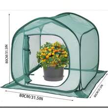 1 pezzo Tenda pieghevole pop-up per la protezione delle piante, copertura in rete traspirante contro insetti e uccelli, recinzione da giardino con cerniera per fiori, verdure, piantine, giardinaggio all'aperto - 1 pz - Visualizzare 4