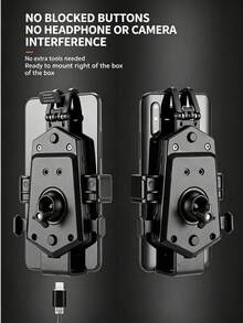 Upgraded Aluminum Alloy Automatic Locking Phone Mount, 1-Second Quick Release, 360° Rotation, Anti-Vibration And Anti-Drop, Universal For Motorcycle And Bicycle - Multicolor - View 8