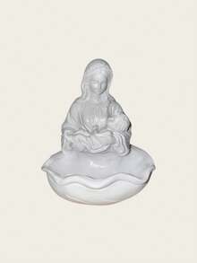 1PCVirgin Mary Holding Baby Jesus Statue Decor Tray, Creative Religious Figurine Storage Bowl, Desktop Ornament For Home Room Decor, Christian Faith Decorative Sculpture - A - View 14