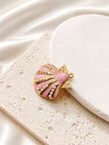 Pcs Shell Pendant With Pearl Beads, Ocean Beach Style Enamel Shell Pendant, Suitable For DIY Necklace, Bracelet Jewelry Making Accessories - Multicolor - View 7