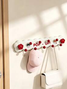 1 buah/5 buah Gantungan Dinding Tempel Kartun Lucu, Strip Gantungan Dekoratif Bergelombang dengan Dekorasi Bunga, Gantungan Penyimpanan Tanpa Bor yang Kuat dan Tahan Beban, Pemasangan Mudah, Cocok untuk Kunci, Tas, Handuk di Lorong, Kamar Mandi dan Kamar Tidur - beraneka warna - View 12