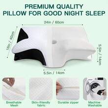 Gối bướm cao su non, hỗ trợ cổ công thái học và chức năng thư giãn, phù hợp cho người ngủ ngửa/ngủ nghiêng, giúp cải thiện chất lượng giấc ngủ, quà tặng cho gia đình, dùng cho mọi mùa - gối sừng - Xem 3
