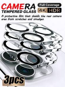 MSRI 3pcs/Pack, One-Piece Lens Protector, Pure Glass, High Hardness Anti-Collision Anti-Scratch Anti-Sharp, Strong Adhesion No Peeling, Easy Installation, Compatible With IPhone17e/17 Pro Max/17 Pro/17Air/17/16 Pro Max/16 Pro/16 Plus/16/15 Pro Max/15//14/13/12 And Other Models. - Clear - View 11