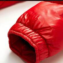 Glossy Puffer Jacket Men Quilted Insulated Jacket Zip Up Padded Coat Warm Down Jacket Casual Winter Jacket Outwear - Red - View 8