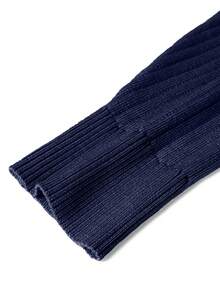 Áo len nam cổ cao tay dài dệt kim xoắn mercerized - Màu xanh hải quân - Xem 4