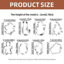 1/8pcs Stainless Steel Christmas Cookie Cutters, Including Christmas Tree, Gingerbread Man, Snowflake, Santa Claus, Candy Cane And Other Classic Holiday Shapes. Smooth Edges, Easy Release, Suitable For Cookies, Fondant, Fruit Cutting. Perfect For Parent-Child Baking DIY, Creating Christmas Themed Desserts, Holiday Parties, Home Baking Essential, Easily Creating A Warm Christmas Atmosphere. - - - View 3