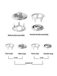 1 Set Metal Snap Fastener Kit With Press Snap Tool And Small Box Of Hollow Rings, Suitable For DIY Hollow Metal Snap Fasteners, Can Be Used For DIY Crafts, Clothing, Hats And Sewing - Multicolor - View 9
