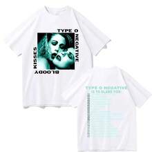 Type O Negative 1993 Bloody Kisses Touring T Shirts Men's Women Vintage Gothic Rock Metal Tshirt Men's Cotton Oversized T-Shirts - White - View 1