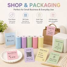 5 Rolls Colored 3-Proof Thermal Paper 56x25mm Labels For Office Business Home Use Mini Printers - View 8