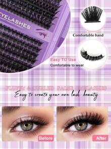 464-Piece Cluster False Eyelashes (Ultra-Dense Clusters, 80D/100D/160D/200D, 3D Russian Curl, Beginner-Friendly, Reusable DIY Clusters) - D - View 8