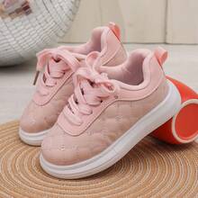 Pink Rhombus Rhinestone Casual Sneakers Soft Sole Anti-Slip Lightweight Baby Shoes Versatile Children's Sports Shoes - Pink - View 3