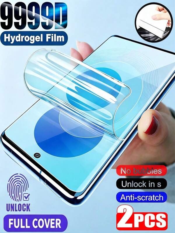 2 قطعة فيلم هيدروجيل عالي الدقة تغطية كاملة واقي شاشة الهاتف متوافق مع Infinix Hot 60 50 40 30 Note 50 40 مقاوم للانفجار مقاوم للخدش بدون فقاعات طبقة ناعمة طاردة للزيت سهلة التركيب إصلاح تلقائي للخدوش فيلم واقي يدعم التعرف على البصمة فيلم ناعم [ليس زجاج]