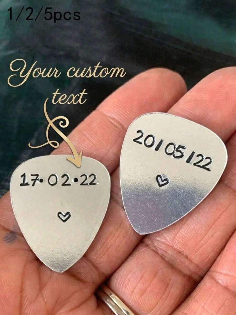 1/2/5件組個性化吉他撥片「I Always Choose You」不鏽鋼吉他撥片,可客製姓名、文字與Logo,專屬客製化吉他手撥片,情人節禮物 - 彩色 - 查看 1