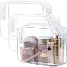 Fashionable Minimalist Unisex Toiletry Bag, Waterproof Transparent Makeup Pouch, Quart Size For Travel, Suitable For Men And Women, Carry-On Friendly - White - View 22