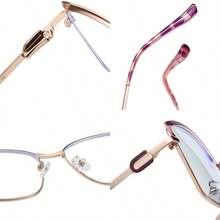 1 Pair Women's Cat Eye Metal Frame Charming Elegant Exquisite Plano Glasses, Suitable For Reading, Gaming, Watching TV, Computer And Phone, Unisex Eyewear Accessory - Clear - View 3