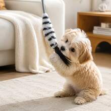 Pet Cat Teaser Toy, Pet Toy Suitable For Cats And Small Dogs Daily Play And Interaction, Creative Funny Horse Tail Cat Tail Toy With Squeezable Air Bladder, Fish Toy - Multicolor - View 3