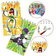 12pcs/Set And His Magical Friend Spring Notebooks, Multiple Cartoon Superhero Pattern Mini Notebooks, Classroom Reward Stationery, Themed Birthday Party Gift Bag Fillers - Multicolor - View 5