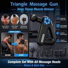 Alat Pijat Fascia Segitiga, Pijat Jaringan Dalam dengan 9 Kecepatan yang Dapat Diatur dan 9 Kepala Pijat yang Dapat Diganti, Relaksasi Otot Elektrik dengan Suara Rendah, Pegangan Ergonomis untuk Olahraga di Gym, Kantor, dan Latihan - beraneka warna - View 2