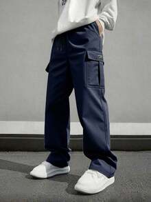 2026 Spring/Autumn New Men's Cargo Pants, Loose Fit, Multi-Pocket Design Sports - Blue - View 3
