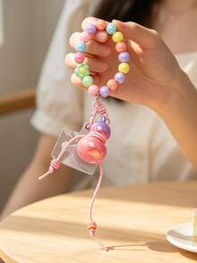 Electroplated Gourd Keychain, Glossy Transparent Texture With Premium Quality, Gourd Symbolizes Fortune And Prosperity. Equipped With Metal Key Chain, Can Be Used For Car Keys, Backpacks, Or As Phone Charm, Compact And Stylish, Versatile For Daily Use, Suitable As Event Giveaways Or Creative Small Gifts. - Multicolor - View 2