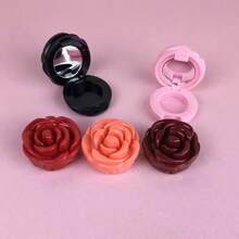 1pc Pink/Orange/Bright Red Creative 3D Rose Shaped Lipstick/Lip Balm Empty Container Box For Women Outdoor Portable Mini Refillable Cosmetic Container, Suitable For Eyeshadow, Lipstick, Makeup Dispensing Box, Back To School, Halloween, Christmas, Holiday, Festival Gift Choice, Thanksgiving, Party Gift, Perfect Gift For Mom, New Year Gift - Multicolor - View 6