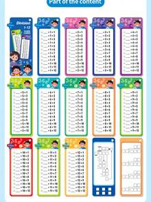 1 Set/Multiplication Learning Cards + Division Training Cards Cognitive Math Cards, Erasable Practice Cards, Reusable Flashcards, Student Learning Cards 1-12 Addition Subtraction Multiplication Division Practice Cards Teacher Teaching Aids Christmas Gift - Set - View 9