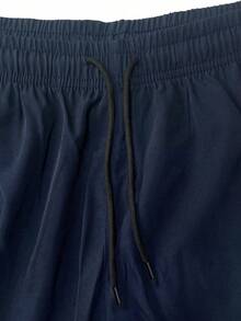 Men's Outdoor Multi-Pocket Cargo Pants, With Drawstring Waistband Design, Provides Ample Storage Space Sports - Navy Blue - View 3