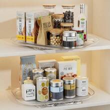 Rotating Refrigerator Organizer Tray (Set Of 2) - Suitable For Refrigerators, Kitchens, Tabletops, Cabinets, Pantries, And Countertops; Ideal For Organizing Items Such As Condiments. Dimensions: 14.56 X 11 Inches. - Freezer Parts - View 7