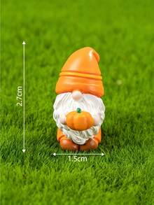 1pc Autumn Harvest Mini Gnome Resin Figurine, Cute Faceless Dwarf Statue, DIY Micro Landscape Accessory, Waterproof Miniature Decor, Suitable For Outdoor Garden, Patio, Balcony, Lawn And Fairy Garden Decoration - Multicolor - View 5