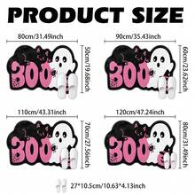 1件 BOO 字母黑貓南瓜造型地毯，柔軟天鵝絨，蜘蛛網女巫帽南瓜燈圖案，粉色可愛萬聖節地墊，適用於玄關、臥室、浴室、節日居家使用，營造節慶氛圍裝飾地毯，萬聖節地毯，裝飾地毯，臥室裝飾，小地毯，浴室地毯，家居裝飾，臥室地毯，可機洗地毯 - 彩色 - 查看 6