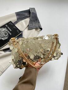 2026 New Sequin Handbag For Women, Korean Style Fashion Evening Bag, Shoulder And Crossbody Bag - Gold - View 7
