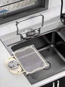 Kitchen Sink Filter Rack, PP Material Suction Cup Drain Rack, Easy Installation, Kitchen Waste Residue Sink Filter Rack No Drilling Foldable Drain Rack, Leftover Food Sink Anti-Clogging, Dishwashing Basin Sink Kitchen Waste Drain Rack, Residue Sink, Filter, Kitchen Supplies, Storage Supplies, Gift For Elders, Halloween, Christmas Gift - View 6