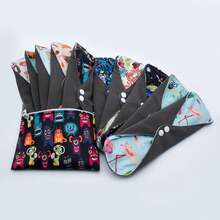 Reusable Menstrual Pads, 10 Pcs Washable Cloth Pads & Period Pads Women (.5 * 10 Inches) With Wet Bag & Laundry Bag, Leak-Proof 4-Layer Reusable Sanitary Pads - 10 Pieces Day Pads - View 7