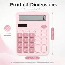 Commercial Black 12-Digit Calculator, Large LCD Display Panel, Suitable For Office Accounting, Student Advanced Math Calculations, Long-Lasting Solar Powered Calculator - Calculator - Black - View 2