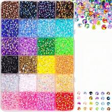 48,000pcs 24/60 Colors Resin Jelly Rhinestone Set, Multi-Color Flat Back Rhinestones, Suitable For Diamond Painting, Includes 4 Bottles Of 10ml B7000 Jewelry Glue And Tools, Christmas Birthday Gift For Women - 4mm - View 13