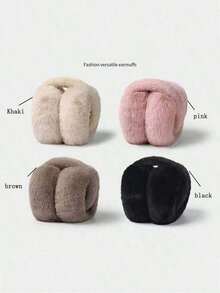 Women's Winter Ear Muffs, Fluffy Foldable, Polyester Fiber (Polyester) Girls' Winter Ear Muffs (Random Color Distribution) Winter Accessories - Multicolor - View 5