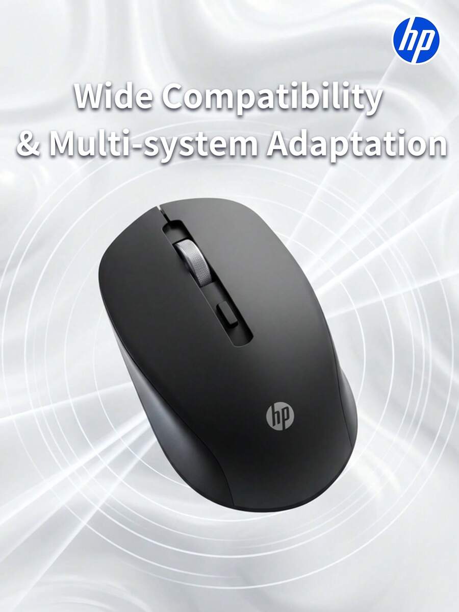 Mouse Nirkabel HP 2.4GHz, Koneksi Nirkabel (Termasuk Penerima USB), Latensi Sangat Rendah, Respons Cepat, Daya Tahan Baterai Lama, Desain Ergonomis untuk Kantor, Cocok untuk Hadiah dan Penggunaan di Kantor