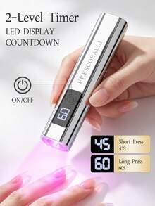 5 Colors Handheld Display Screen Straight Nail Lamp, Rechargeable Fast Drying Mini Nail Lamp, Portable LED Nail Lamp For Quick Curing, Suitable For Home Use - Multicolor - View 7