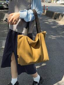 時尚復古男士托特包，日式大容量單肩包，適合上班、上學、度假、旅行、通勤，斜挎包 - 彩色 - 查看 2