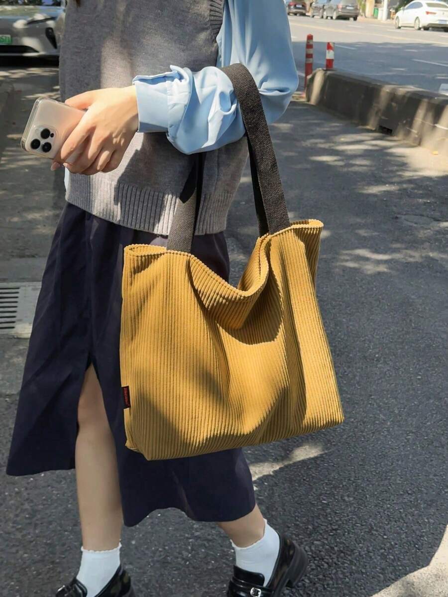 時尚復古男士托特包，日式大容量單肩包，適合上班、上學、度假、旅行、通勤，斜挎包