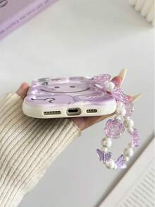 Creamy Purple Smiling Face Painted Phone Case Compatible With IPhone 14, 14 Pro, 14 Pro Max, 13, 13 Pro, 13 Pro Max, 11, 11 Pro Max, 12, 12 Pro, 12 Pro Max, XR, 7, 8, GES2, XS, 15, 15 Pro, 15 Pro Max, 16, 16 Pro, 16 Pro Max, Cartoon, Anti-Drop, Premium - Multicolor - View 5