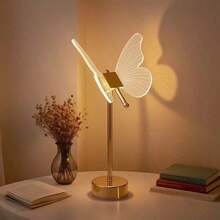 Lámpara de escritorio LED USB de mariposa dorada de alta gama, luz nocturna decorativa de atmósfera romántica, alimentada por USB, control remoto con 3 colores regulables (blanco frío/blanco cálido/blanco neutro), adecuada para dormitorio, sala de estar, oficina, mesa de comedor, regalo perfecto para Navidad, Día de San Valentín, Pascua, Halloween - Multicolor - Ver 2
