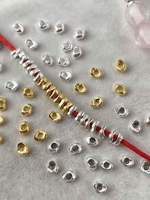 100pcs 4*2mm Alloy Electroplated Silver Asymmetrical Spacer Beads For Bracelet Necklace DIY Beading Jewelry Making Accessories - Silver Bead Spacer - View 4