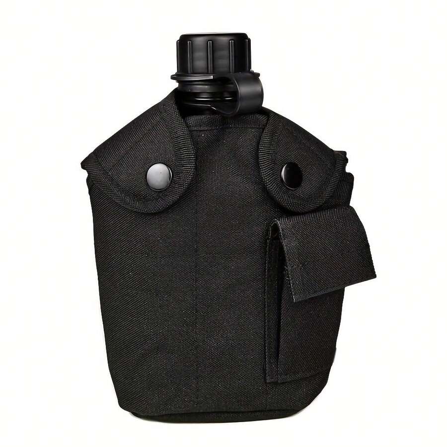2/4pcs Portable Water Bottle Set, 1L Large Capacity Outdoor Sports Water Bottle, Suitable For Outdoor Camping, Hiking, Backpacking And Survival Use - Black - View 1