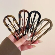 1-5件法式髮梳，7齒玳瑁材質側髮梳，適合粗髮與細髮，強力固定裝飾性賽璐珞髮夾，法式盤髮髮夾，浴室髮夾 - 發簪 - 查看 14