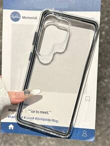 高畫質透明相機鏡頭保護壓克力防摔手機殼，適用於 S26Ultra Galaxy S26Plus S25Ultra S24Ultra S23Ultra S22Ultra S25 S24 Plus A57 A56 A55，極簡透明防震電鍍按鈕保護緩衝殼 - 黑色 - 查看 3